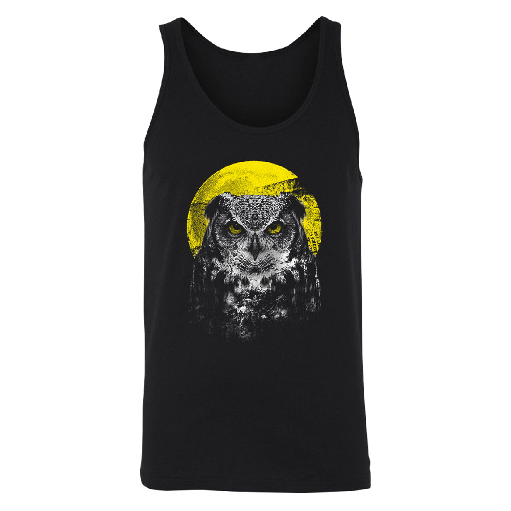Night Warrior Owl Men's Tank Top Full Moon Angry Owl Shirt 