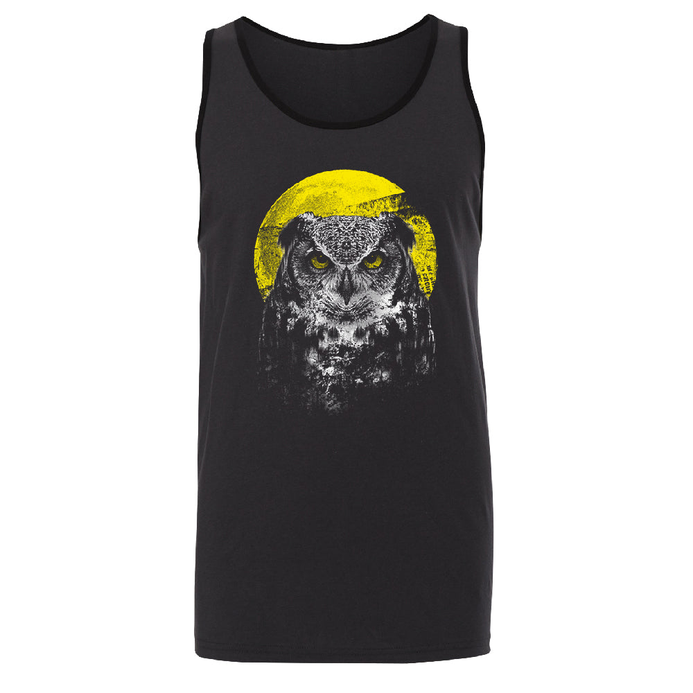 Night Warrior Owl Men's Tank Top Full Moon Angry Owl Shirt 