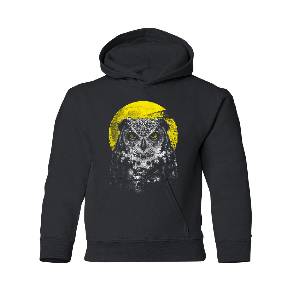 Night Warrior Owl YOUTH Hoodie Full Moon Angry Owl SweatShirt 