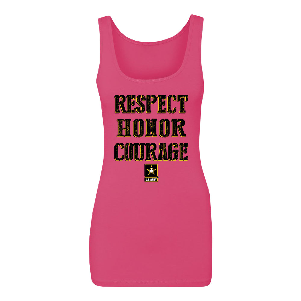 US Army Respect Honor Courage Women's Tank Top Strong Military USA Shirt 