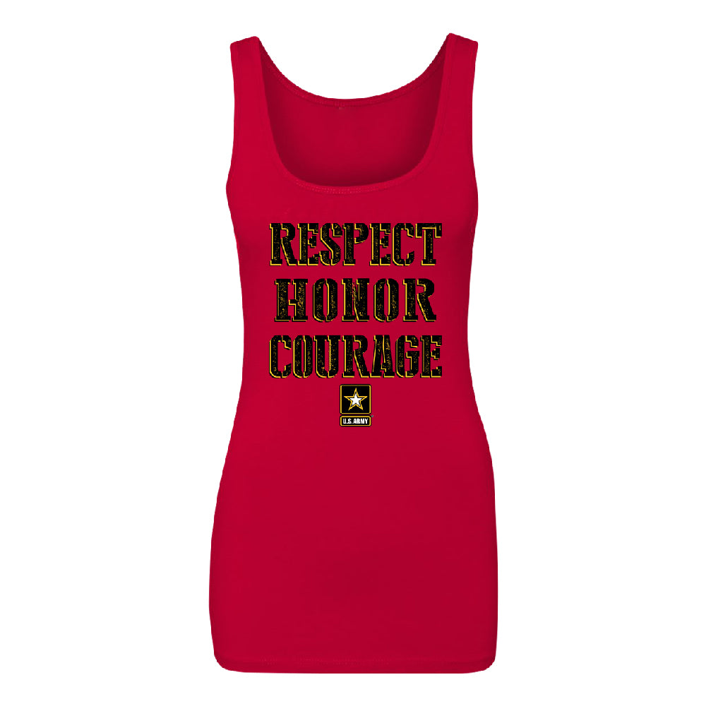 US Army Respect Honor Courage Women's Tank Top Strong Military USA Shirt 