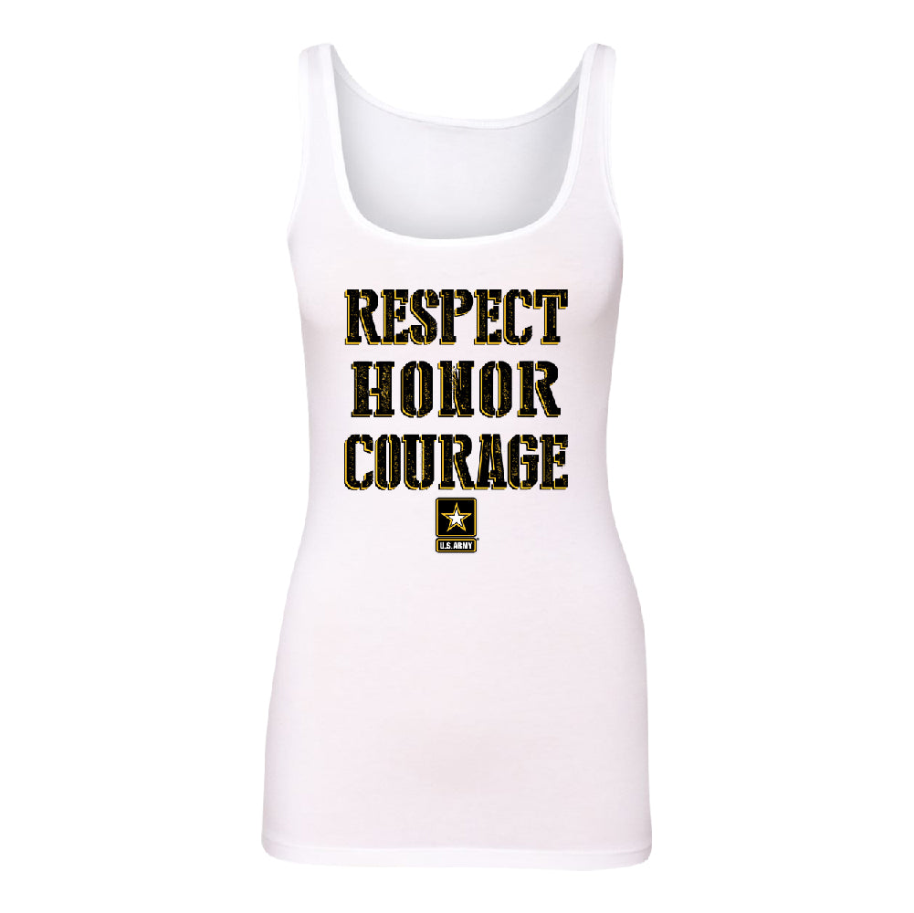 US Army Respect Honor Courage Women's Tank Top Strong Military USA Shirt 