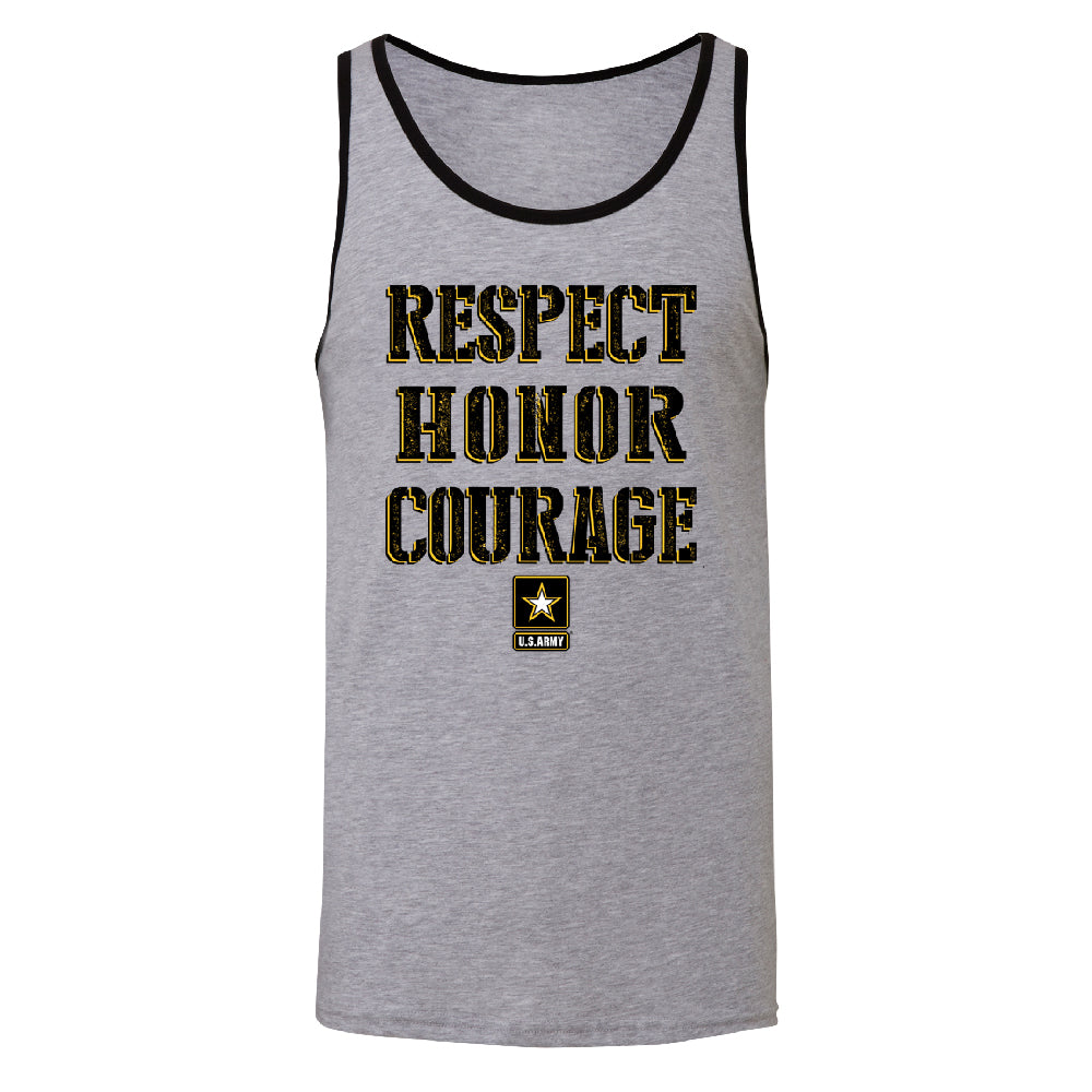 US Army Respect Honor Courage Men's Tank Top Strong Military USA Shirt 