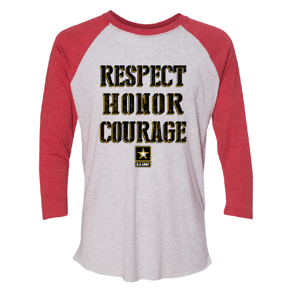 US Army Respect Honor Courage 3/4 Raglan Tee 