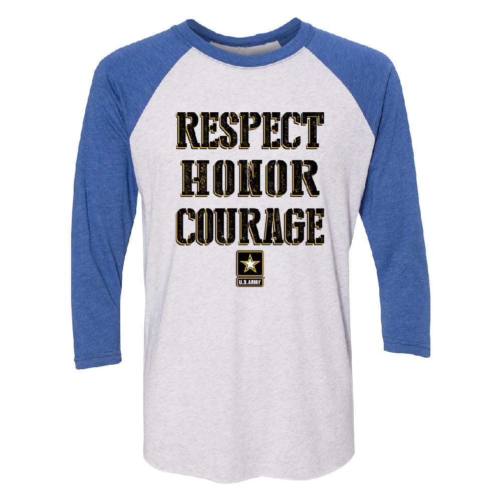 US Army Respect Honor Courage 3/4 Raglan Tee 