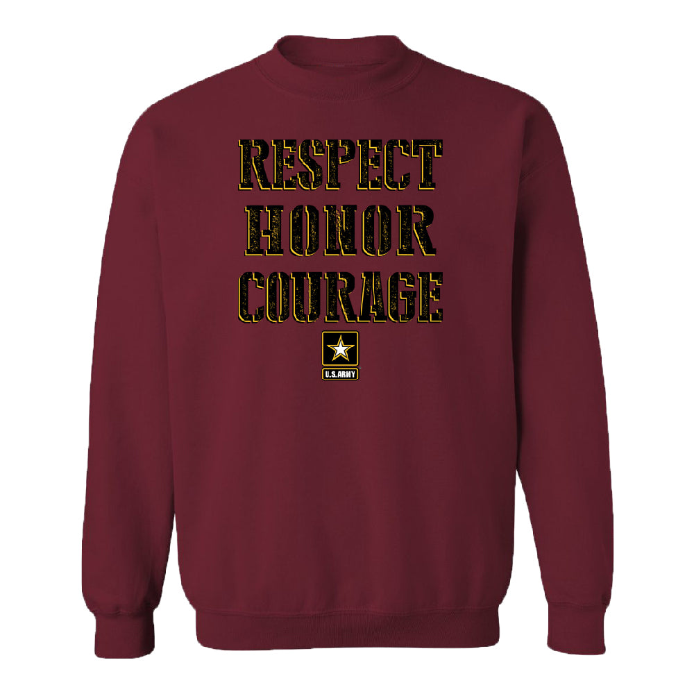 US Army Respect Honor Courage Unisex Crewneck Strong Military USA Sweater 