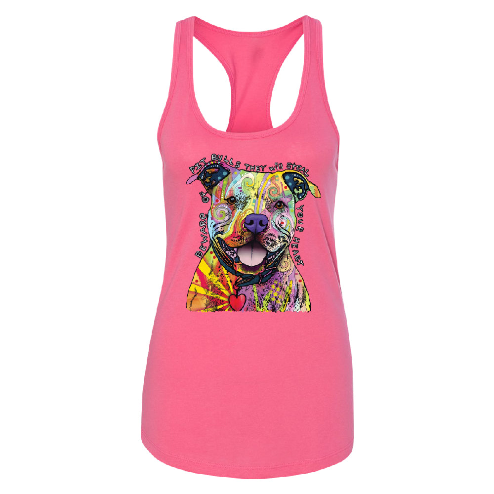 Oficial Dean Russo Women's Racerback Colorful Lovely of Pit Bulls Shirt 