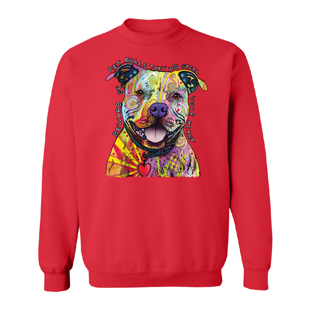 Oficial Dean Russo Unisex Crewneck Colorful Lovely of Pit Bulls Sweater 