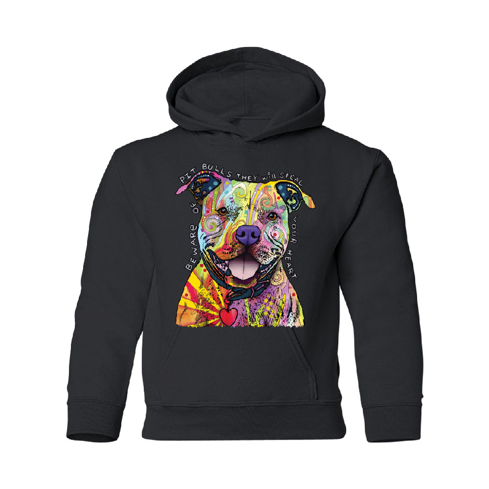 Oficial Dean Russo YOUTH Hoodie Colorful Lovely of Pit Bulls SweatShirt 
