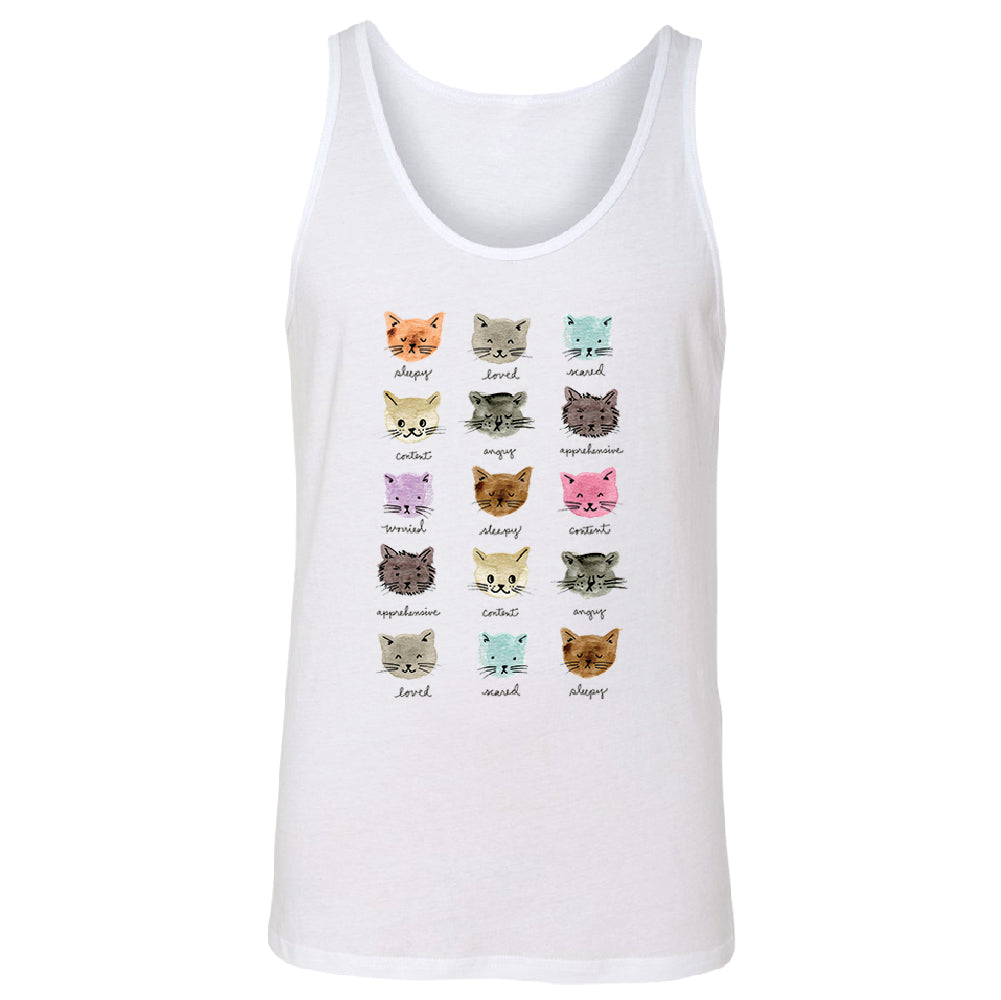 Cute Rainbow Moody Kittens Men's Tank Top Colorful Sweet Kittens Shirt 
