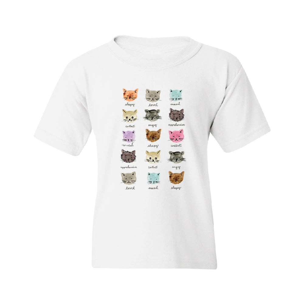 Cute Rainbow Moody Kittens Youth T-Shirt 