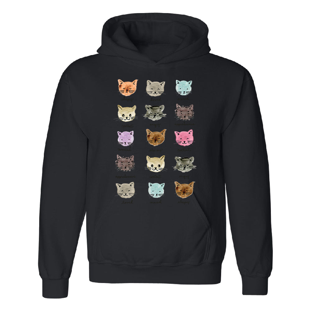 Cute Rainbow Moody Kittens Unisex Hoodie Colorful Sweet Kittens Sweater 