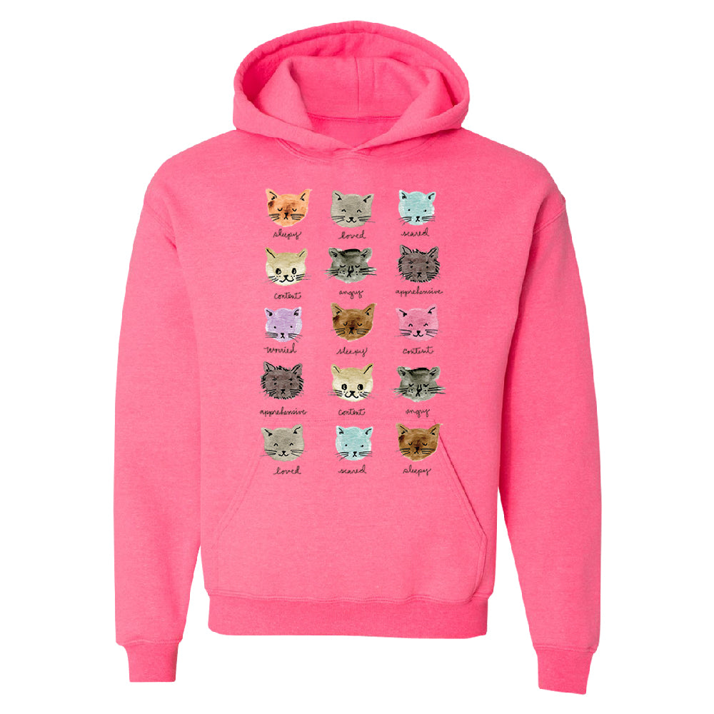 Cute Rainbow Moody Kittens Unisex Hoodie Colorful Sweet Kittens Sweater 