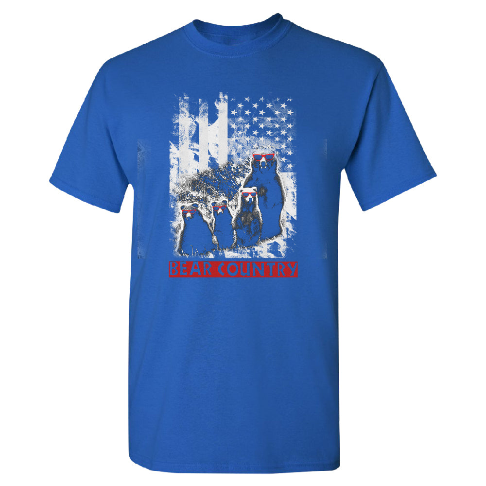 American Flag Bear Freedom Country Men's T-Shirt 