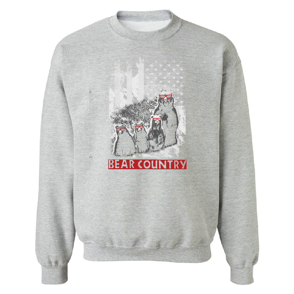 American Flag Bear Freedom Country Unisex Crewneck 4th of July Sweater 