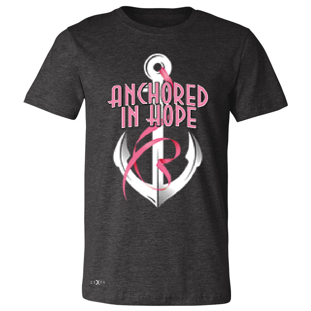 Anchored In Hope Pink RibbonÂ  Men's T-shirt Breat Cancer Awareness Tee - Zexpa Apparel Halloween Christmas Shirts