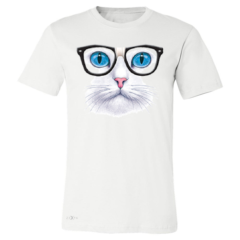 CAT WITH NERD GLASSES Men's T-shirt Kitty Kitten Horn Rim Tee - Zexpa Apparel - 2