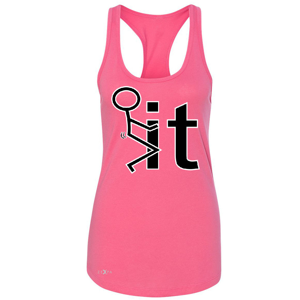F*ck It Club Stick Man Women's Racerback Funny Cool Expression Sleeveless - Zexpa Apparel - 2
