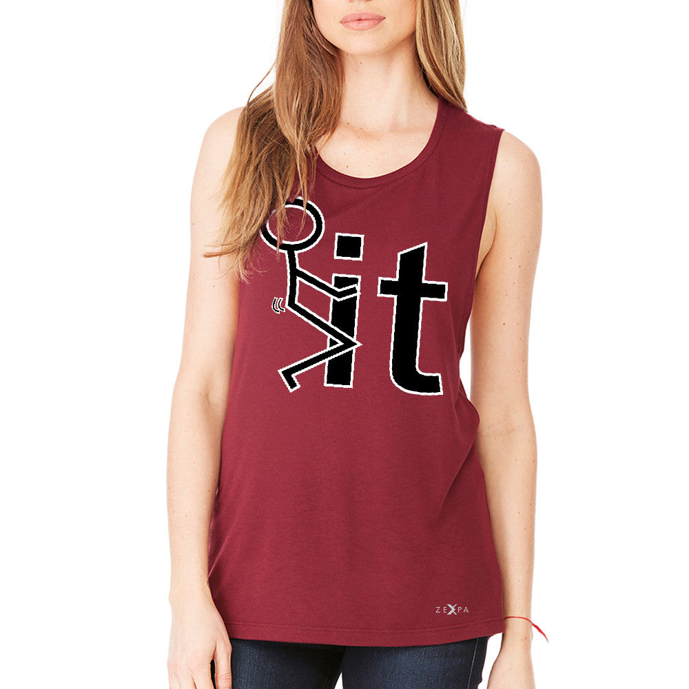 F*ck It Club Stick Man Women's Muscle Tee Funny Cool Expression Tanks - Zexpa Apparel - 4