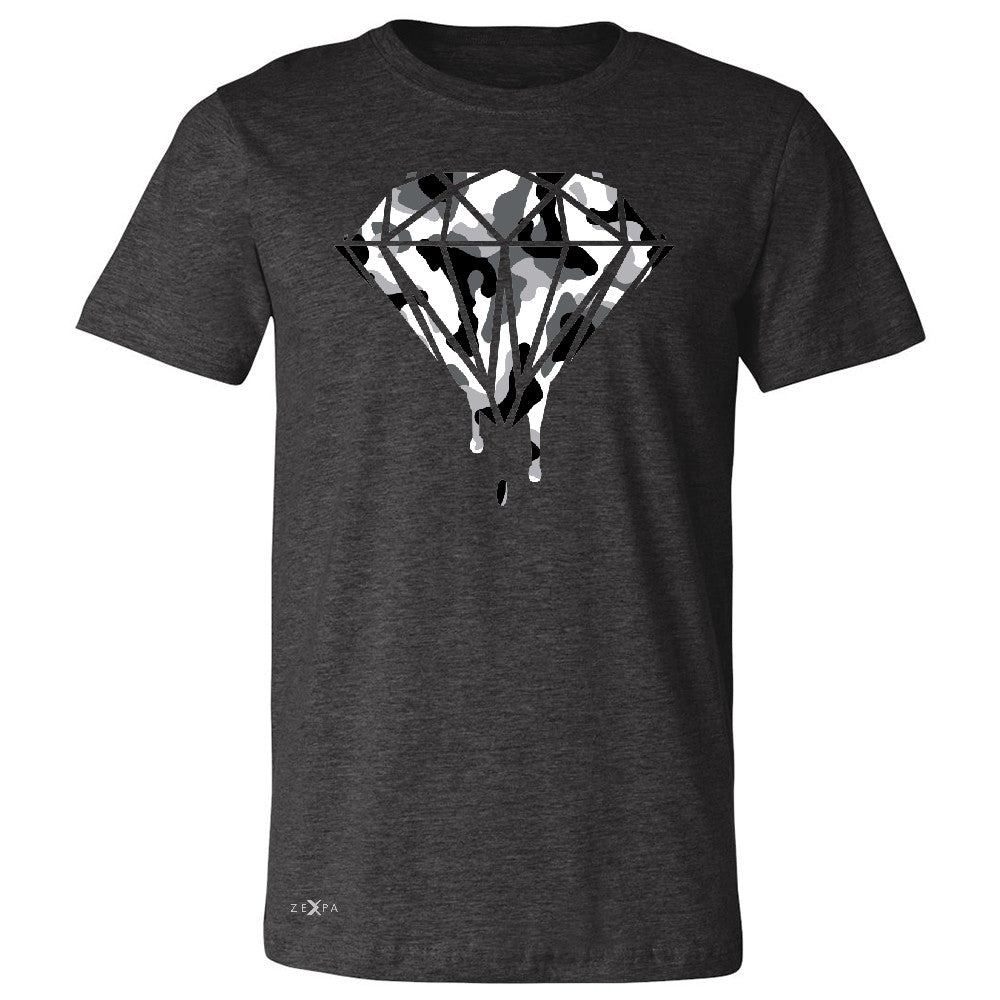Black n White Camo Dripping Diamond Men's T-shirt Melting Logo Tee - Zexpa Apparel Halloween Christmas Shirts
