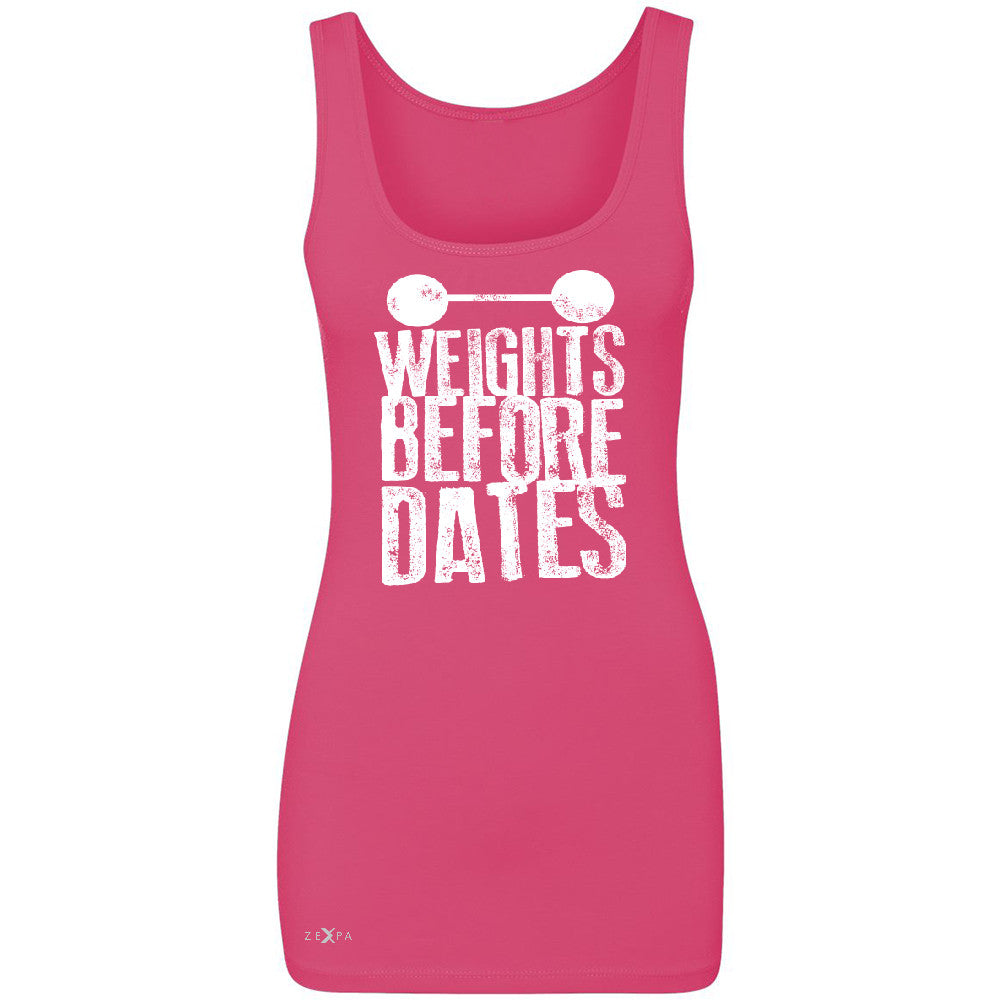 Weights Before Dates Women's Tank Top Cool Bodybuilding Gym Fitness Sleeveless - Zexpa Apparel - 2
