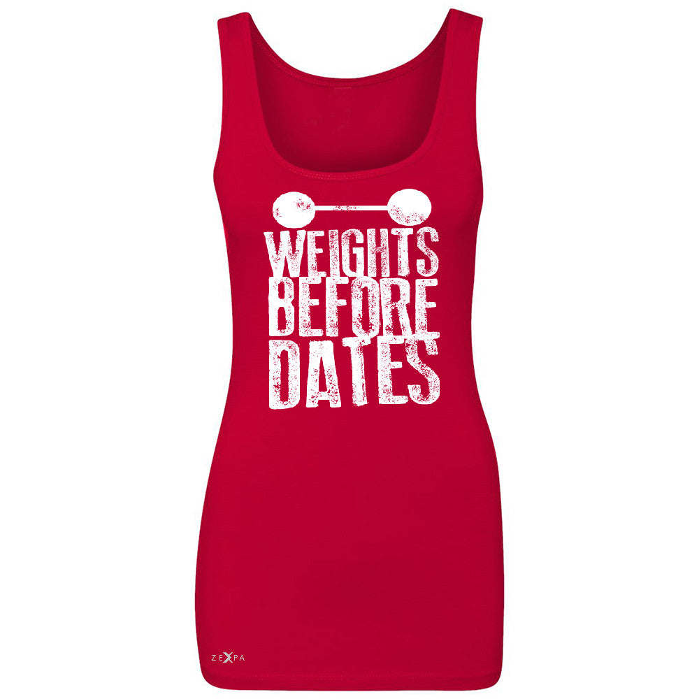 Weights Before Dates Women's Tank Top Cool Bodybuilding Gym Fitness Sleeveless - Zexpa Apparel - 3