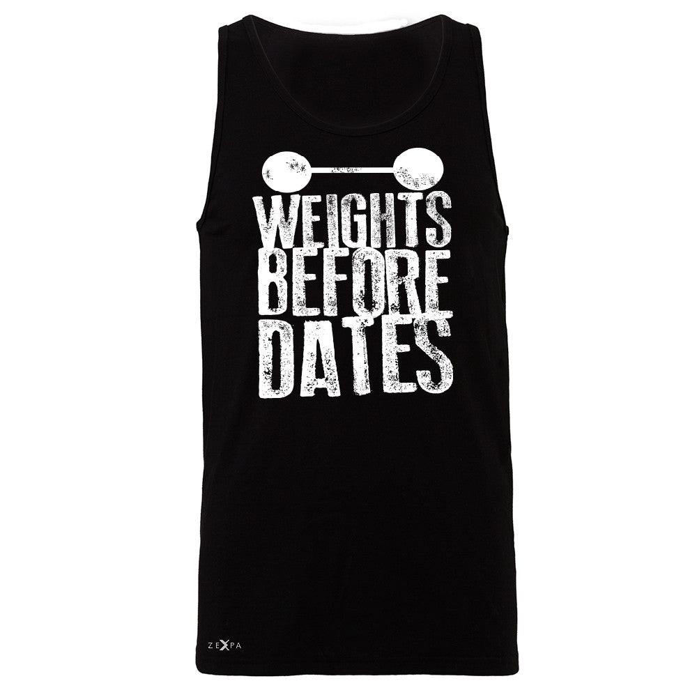 Weights Before Dates Men's Jersey Tank Cool Bodybuilding Gym Fitness Sleeveless - Zexpa Apparel - 1