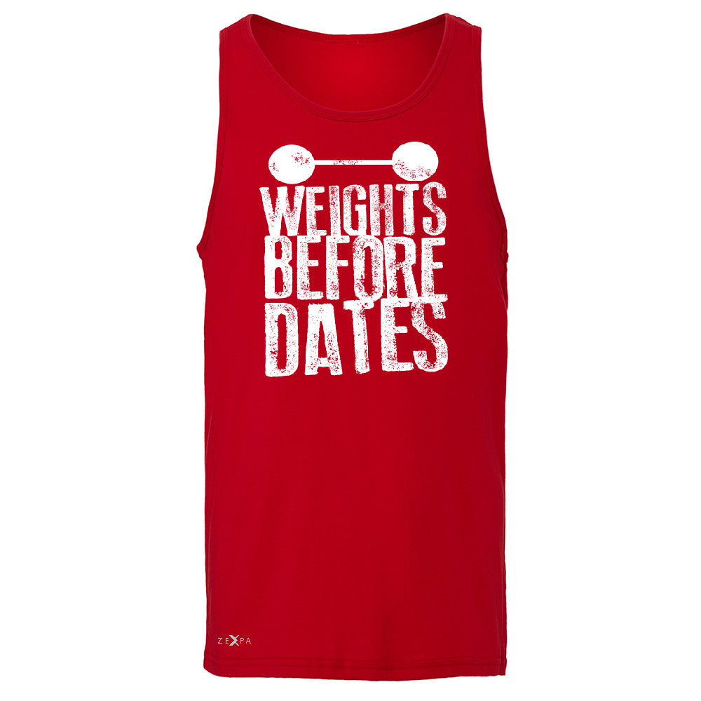 Weights Before Dates Men's Jersey Tank Cool Bodybuilding Gym Fitness Sleeveless - Zexpa Apparel - 4