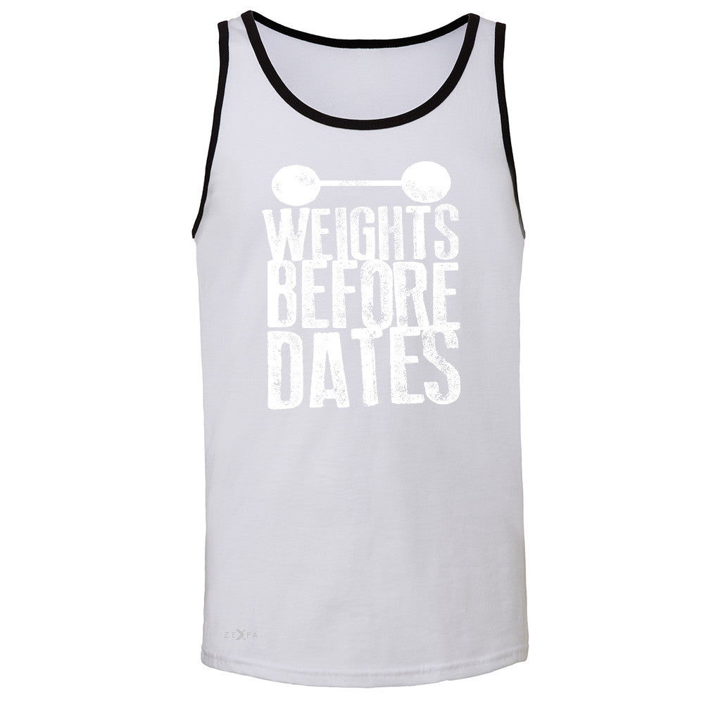 Weights Before Dates Men's Jersey Tank Cool Bodybuilding Gym Fitness Sleeveless - Zexpa Apparel - 5