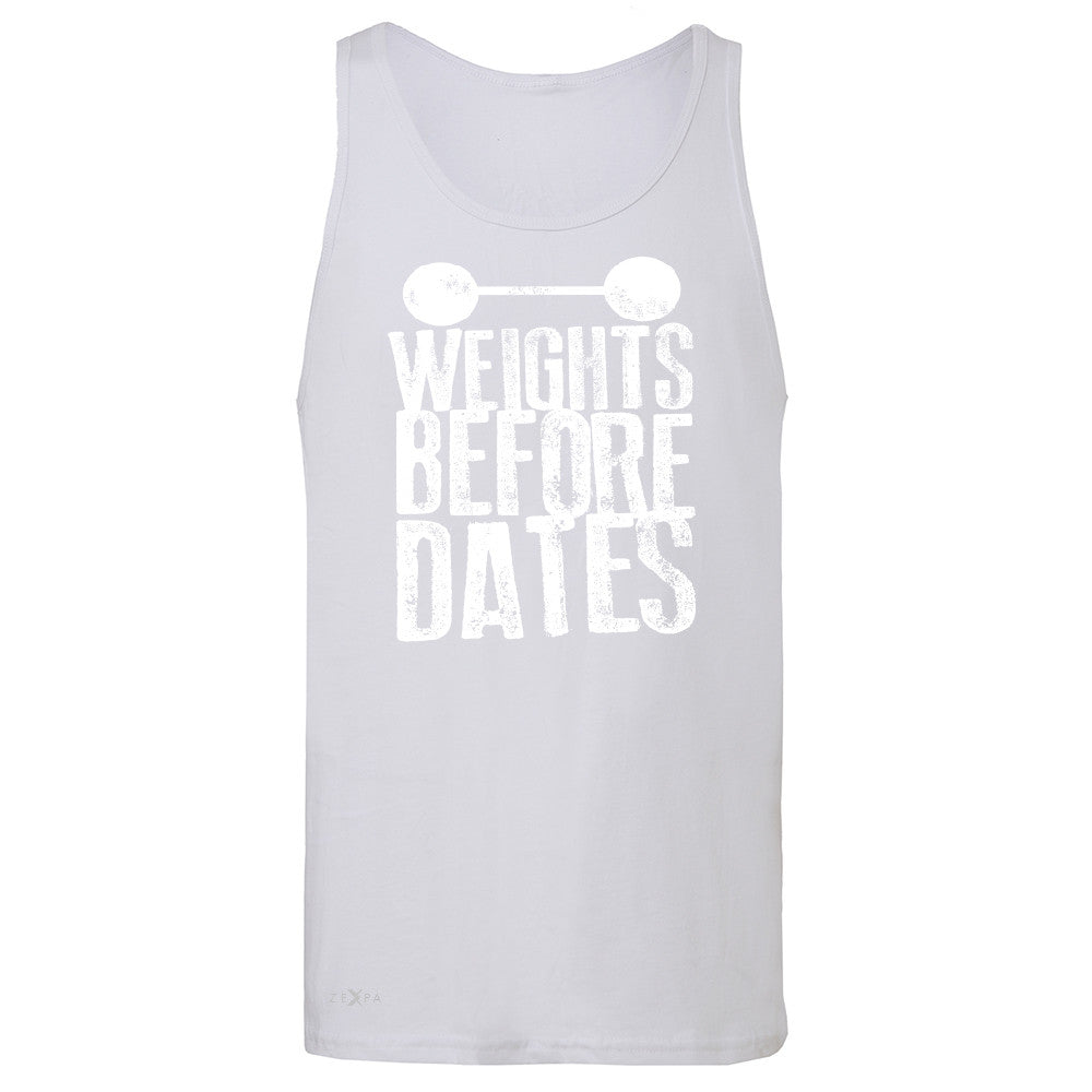 Weights Before Dates Men's Jersey Tank Cool Bodybuilding Gym Fitness Sleeveless - Zexpa Apparel - 6