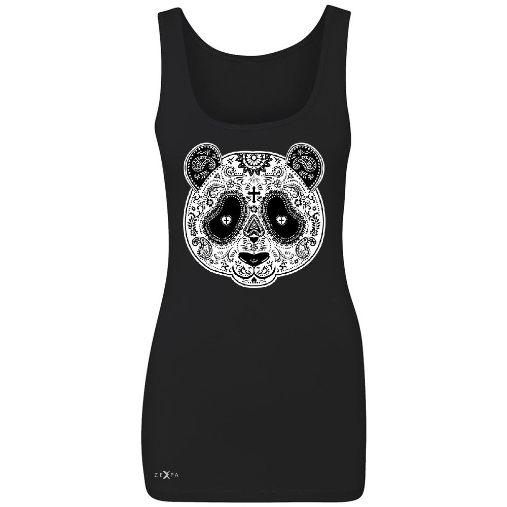 Sugar Skull Panda Women's Tank Top Day Of Dead Dia de Muertos Sleeveless - Zexpa Apparel - 1