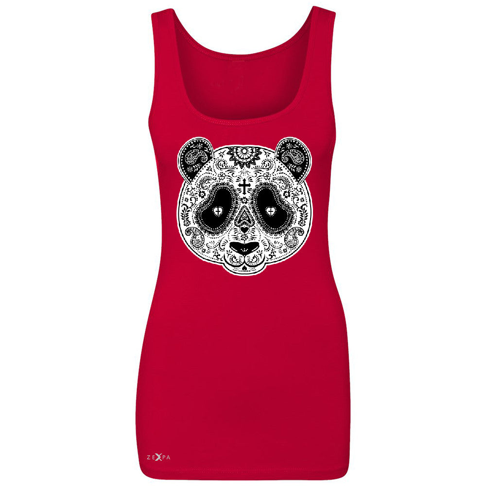 Sugar Skull Panda Women's Tank Top Day Of Dead Dia de Muertos Sleeveless - Zexpa Apparel - 3