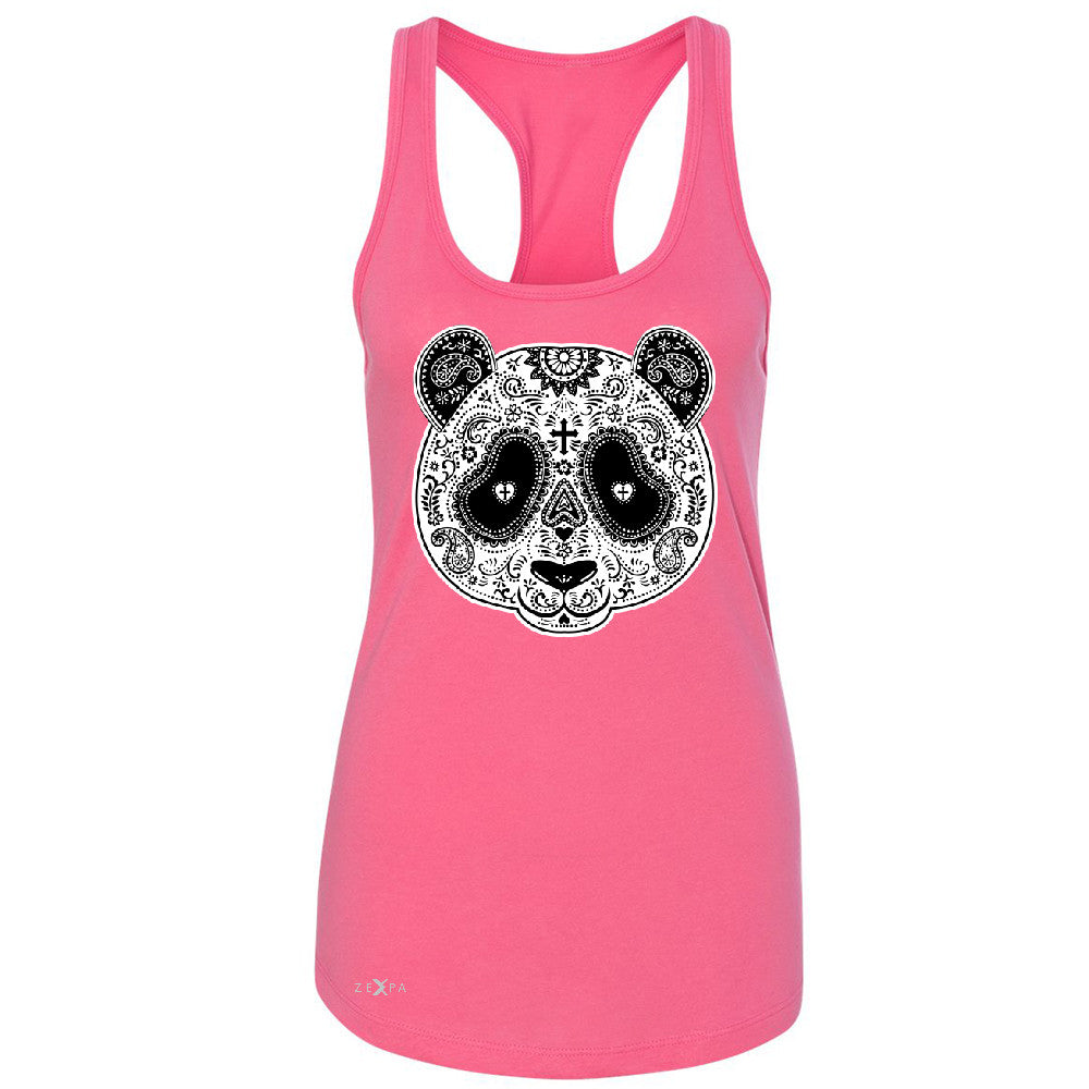 Sugar Skull Panda Women's Racerback Day Of Dead Dia de Muertos Sleeveless - Zexpa Apparel - 2