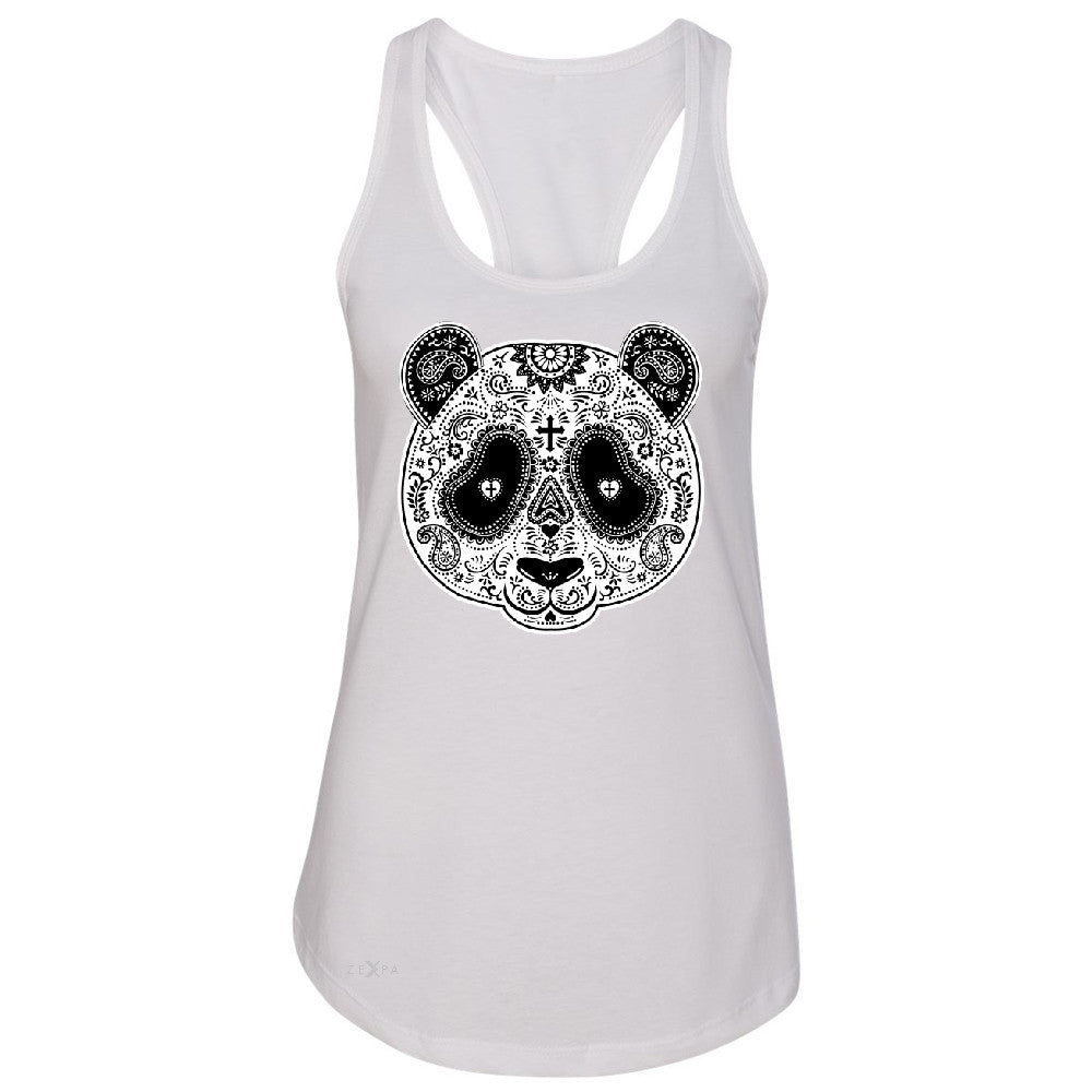 Sugar Skull Panda Women's Racerback Day Of Dead Dia de Muertos Sleeveless - Zexpa Apparel - 4