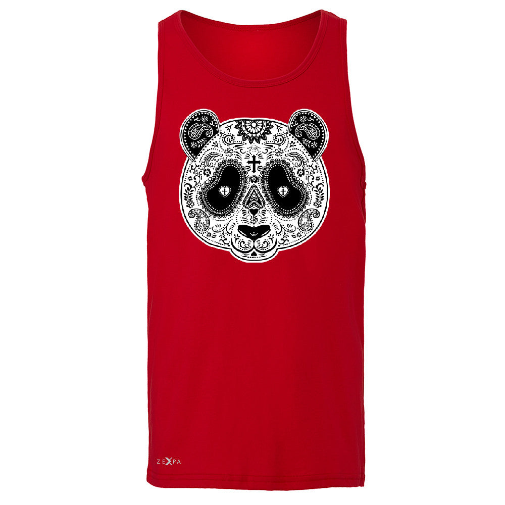 Sugar Skull Panda Men's Jersey Tank Day Of Dead Dia de Muertos Sleeveless - Zexpa Apparel - 4