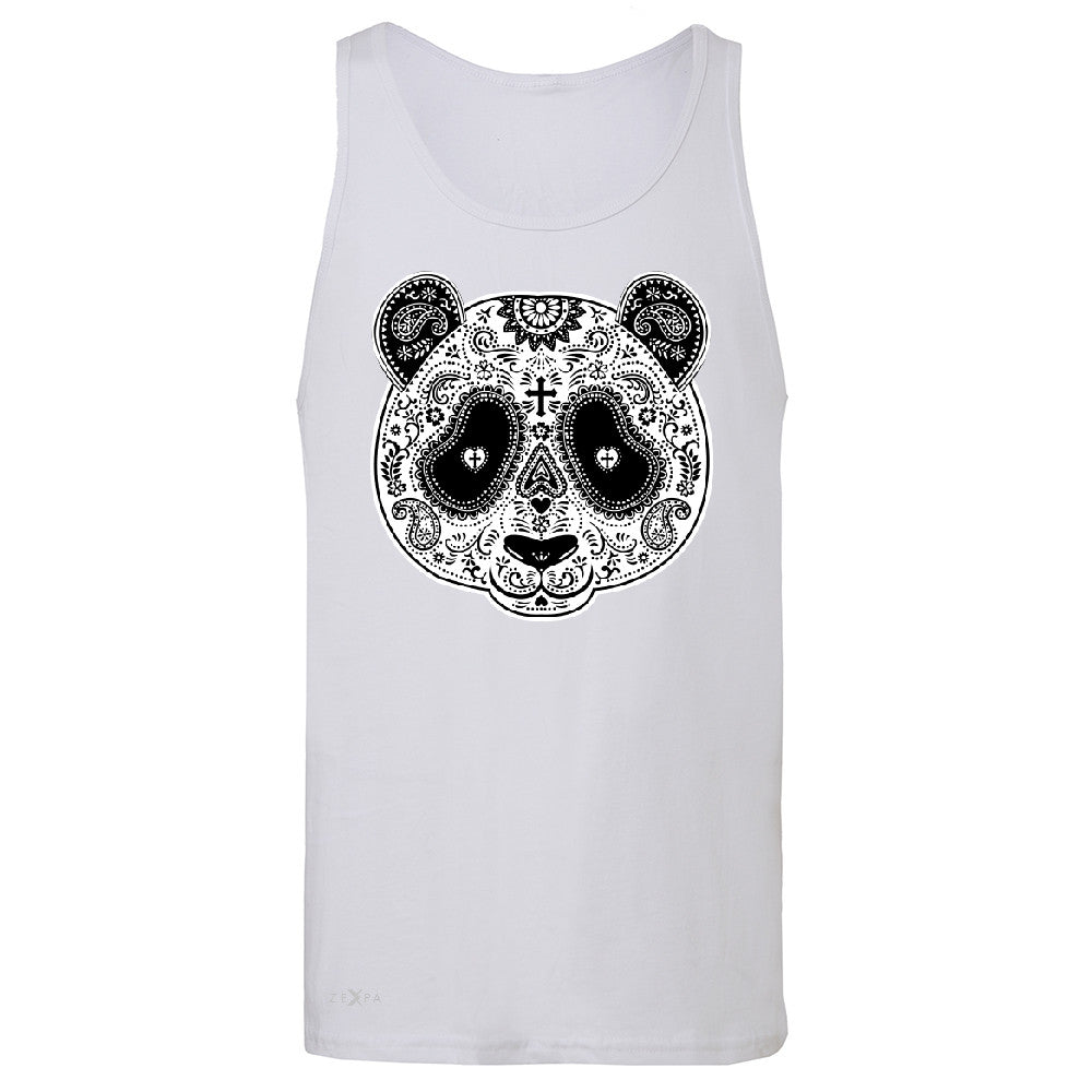 Sugar Skull Panda Men's Jersey Tank Day Of Dead Dia de Muertos Sleeveless - Zexpa Apparel - 6