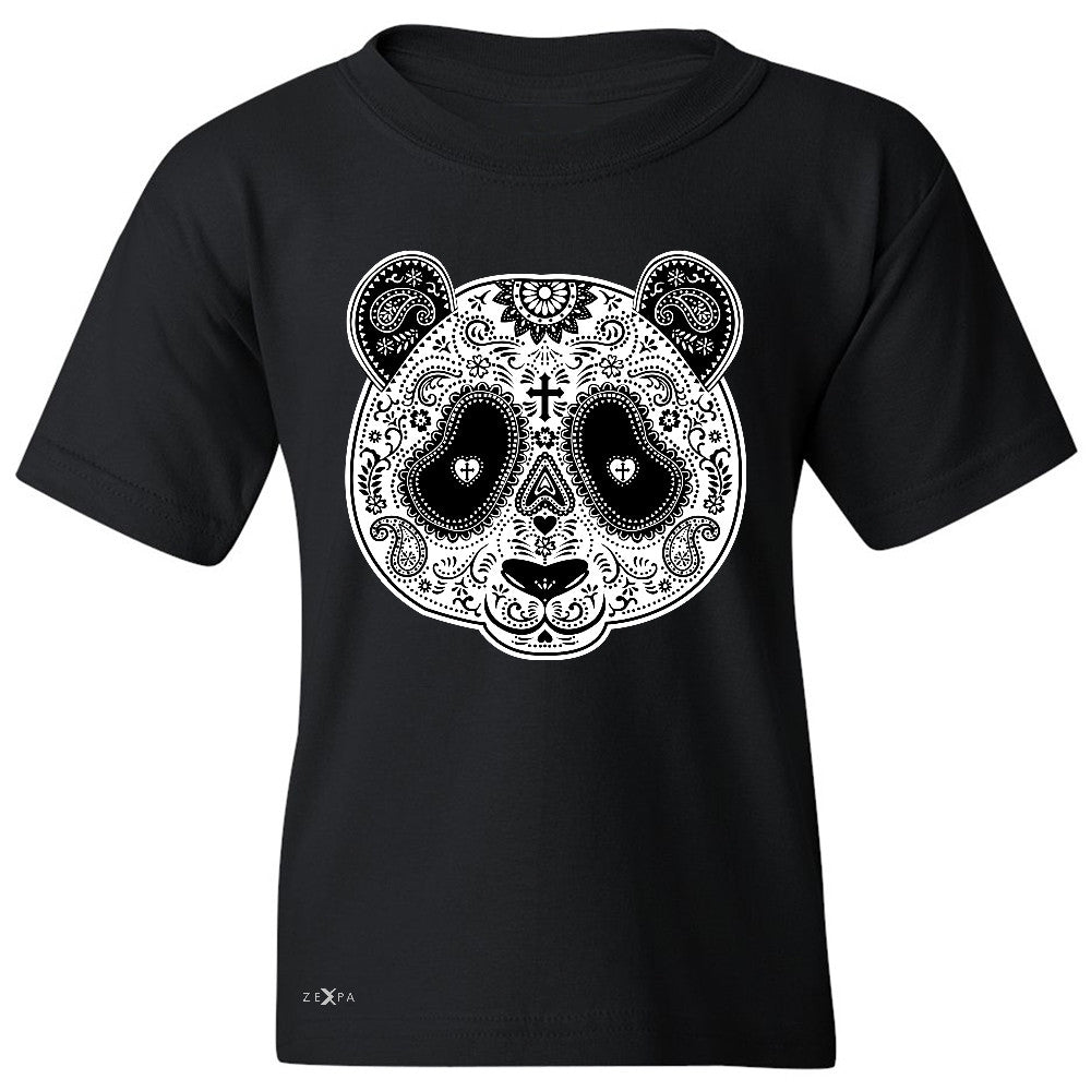 Sugar Skull Panda Youth T-shirt Day Of Dead Dia de Muertos Tee - Zexpa Apparel - 1