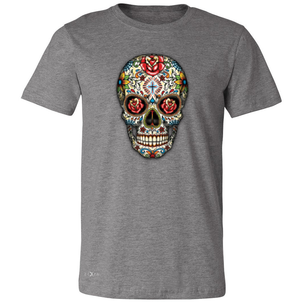 Sugar Skull Red Roses Men's T-shirt Day of Dead Dia de Muertos Tee - Zexpa Apparel - 3
