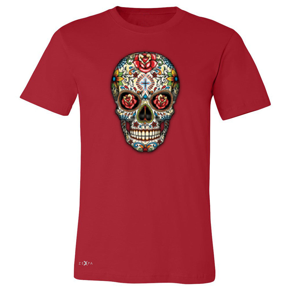 Sugar Skull Red Roses Men's T-shirt Day of Dead Dia de Muertos Tee - Zexpa Apparel - 5