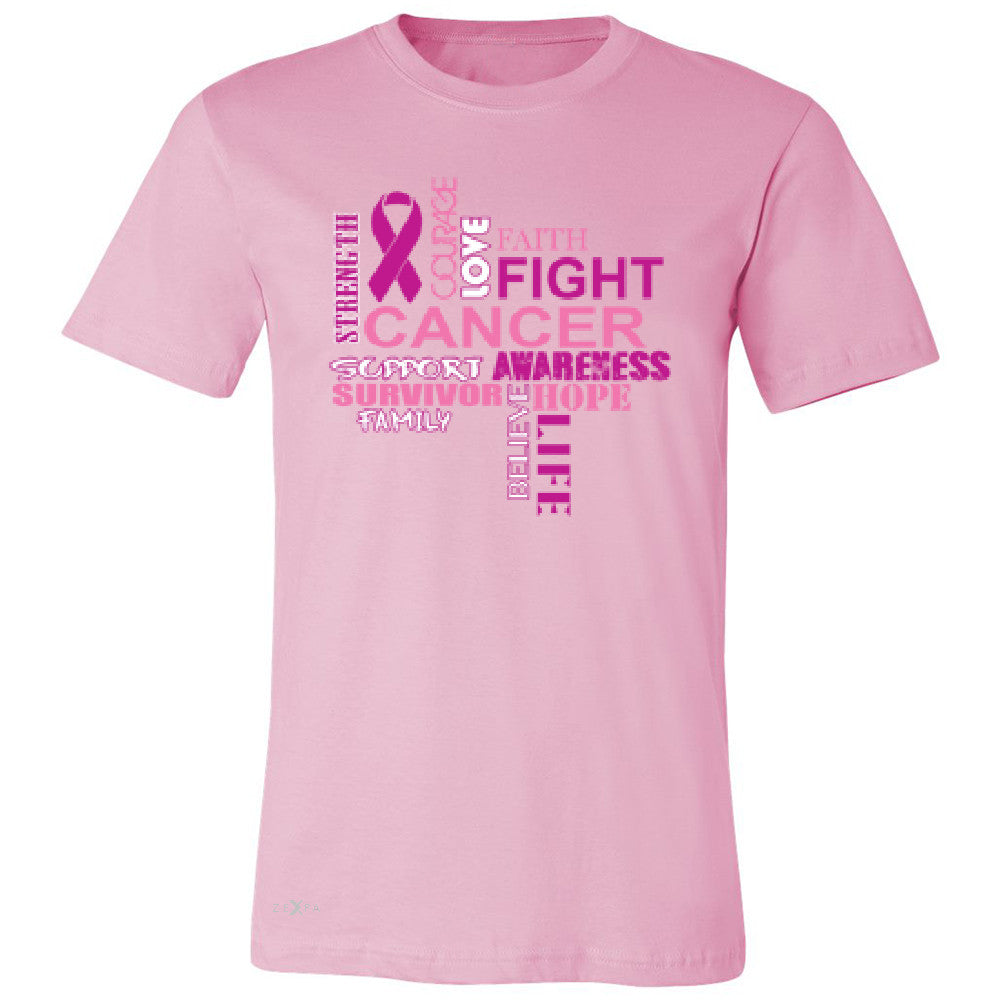 Love Fight Cancer Words Men's T-shirt Breast Cancer Awareness Tee - Zexpa Apparel - 4