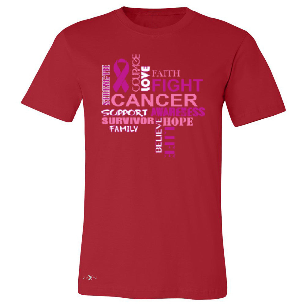 Love Fight Cancer Words Men's T-shirt Breast Cancer Awareness Tee - Zexpa Apparel - 5