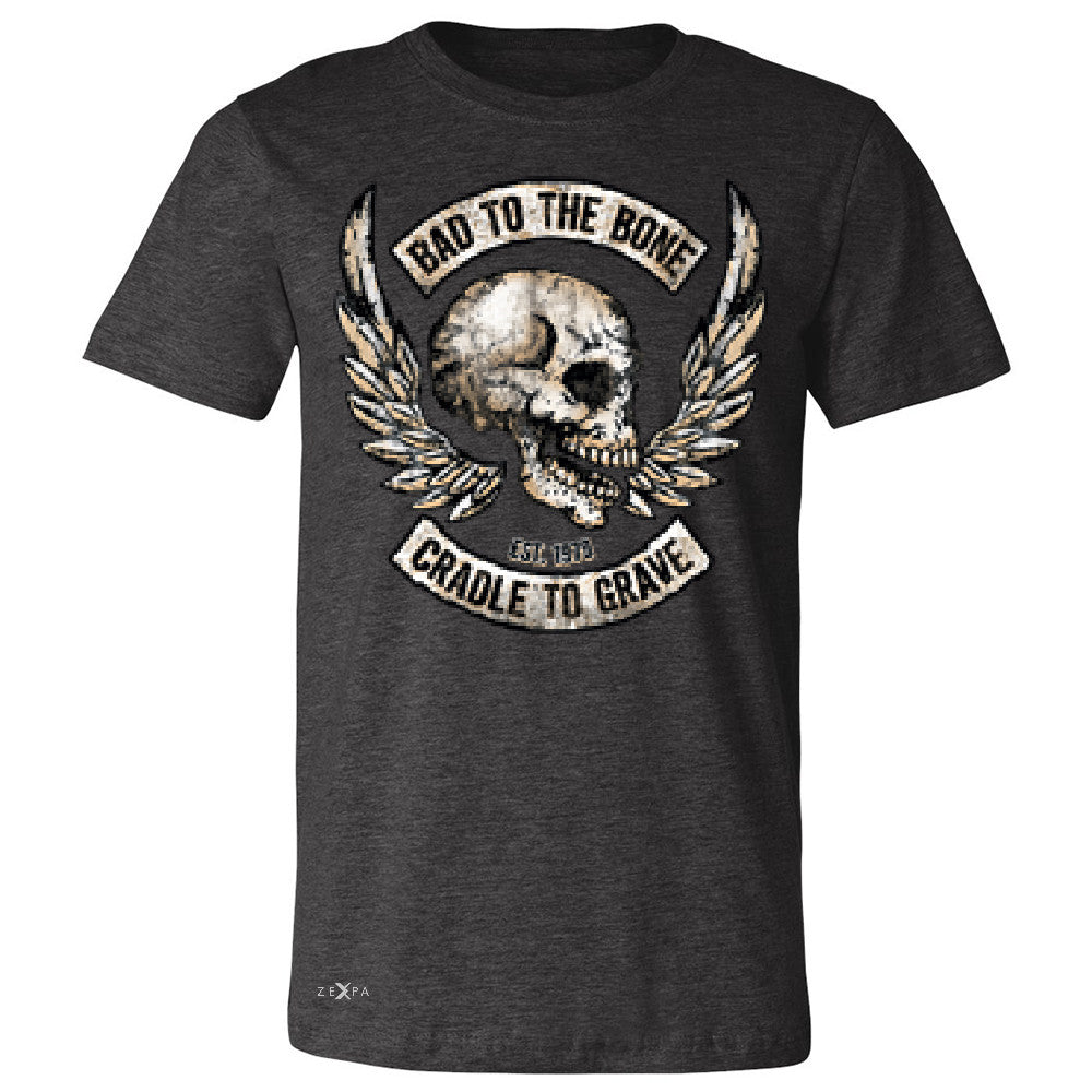 Bad To The Bone Cradle To Grave Men's T-shirt Biker Tee - Zexpa Apparel Halloween Christmas Shirts