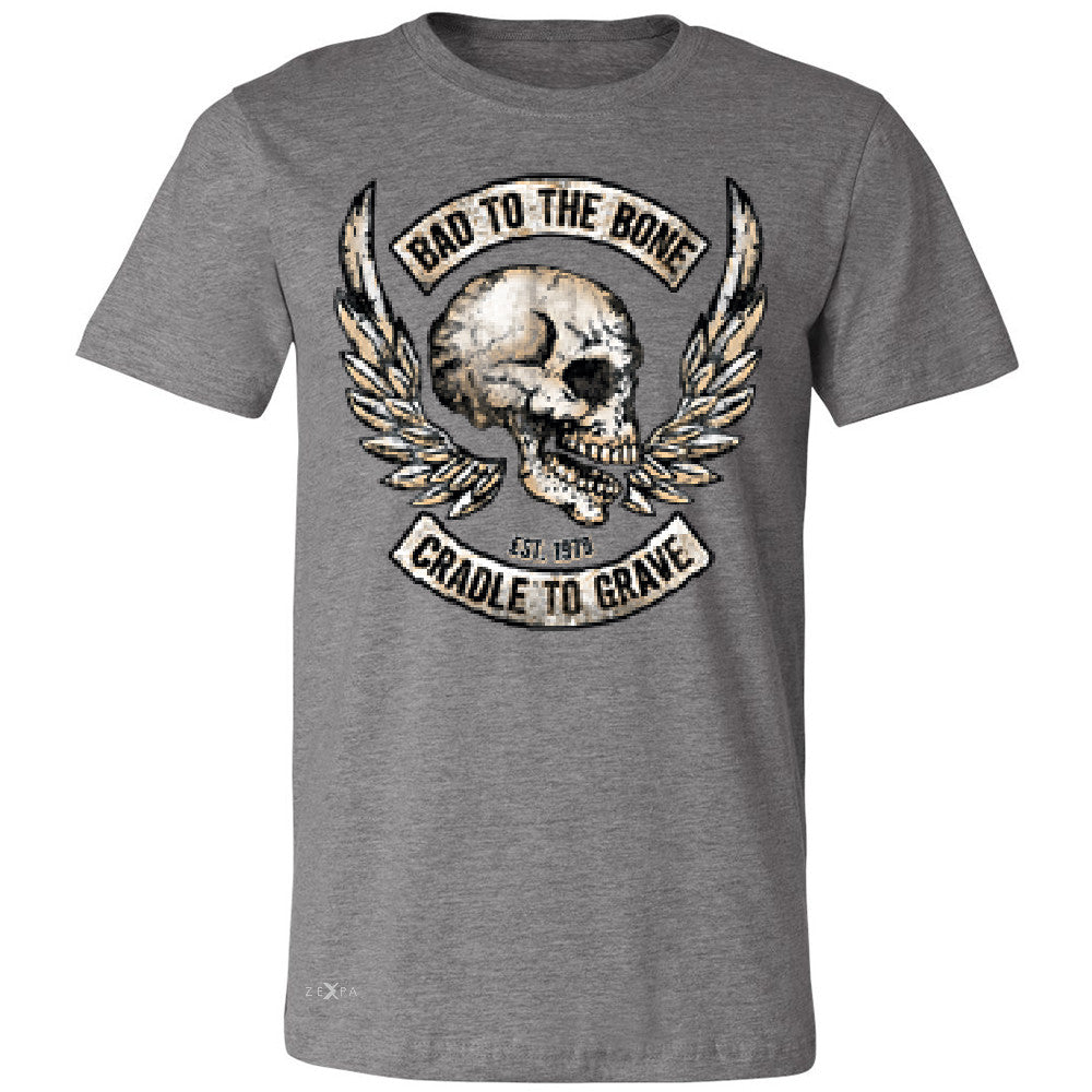 Bad To The Bone Cradle To Grave Men's T-shirt Biker Tee - Zexpa Apparel Halloween Christmas Shirts