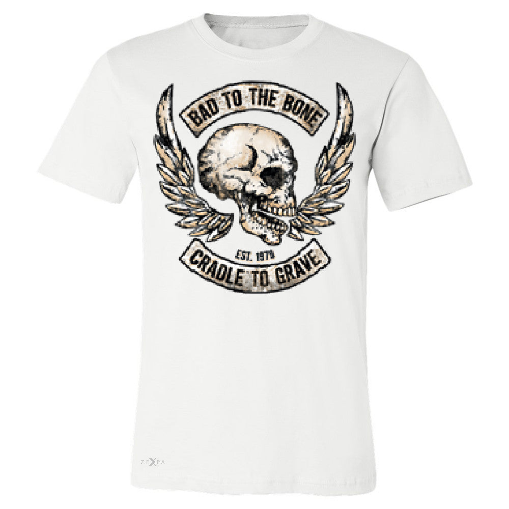Bad To The Bone Cradle To Grave Men's T-shirt Biker Tee - Zexpa Apparel Halloween Christmas Shirts