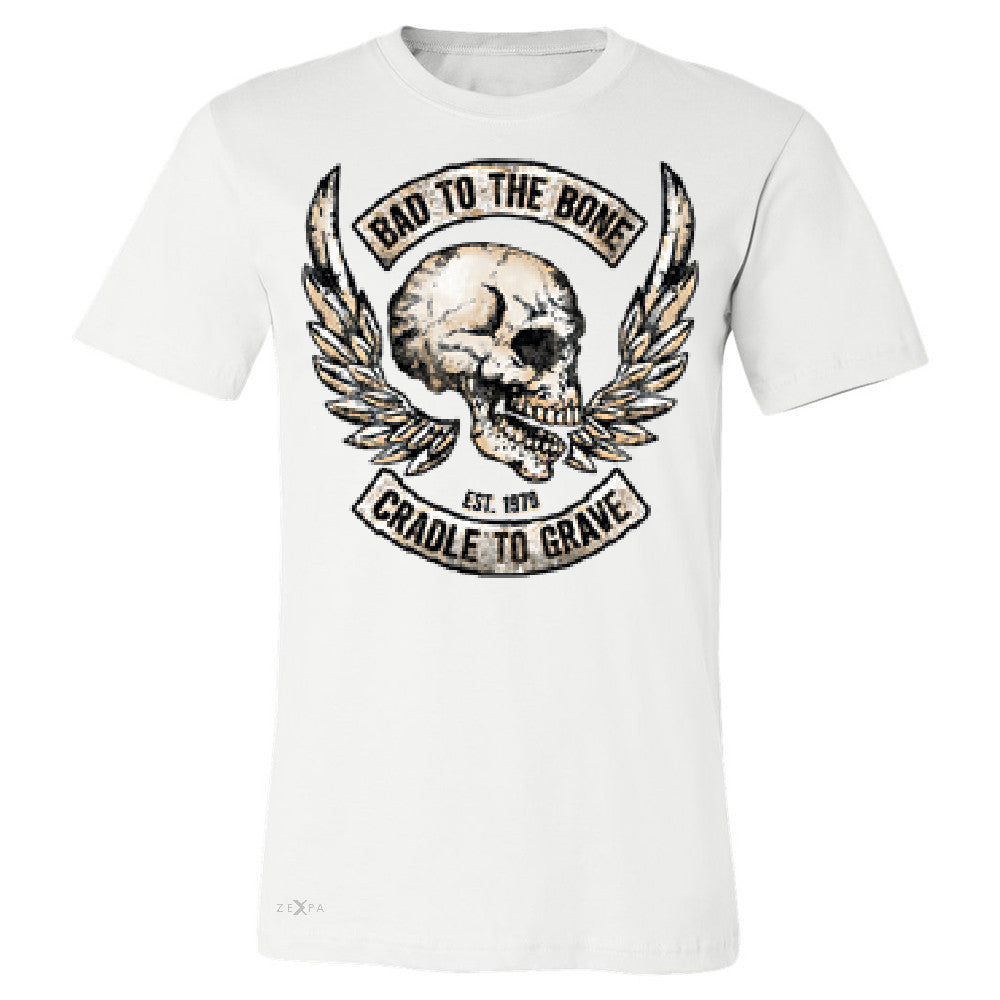 Bad To The Bone Cradle To Grave Men's T-shirt Biker Tee - Zexpa Apparel Halloween Christmas Shirts