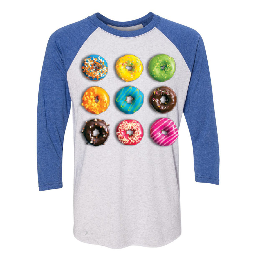 Donut Yummy Desert 3/4 Sleevee Raglan Tee Funny Cool Tee - Zexpa Apparel - 3
