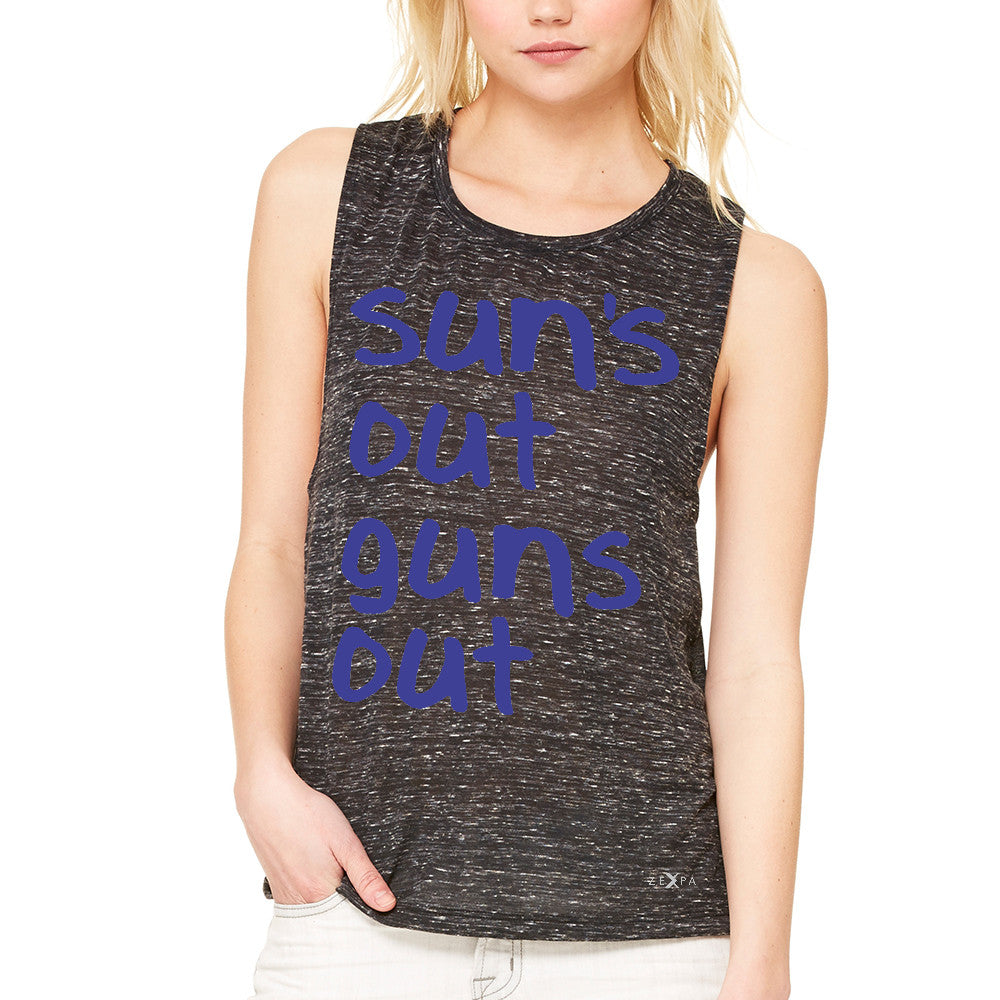 Sun's Out Guns Out Women's Muscle Tee Gym Fitness 22 Jump Street Tanks - Zexpa Apparel - 3