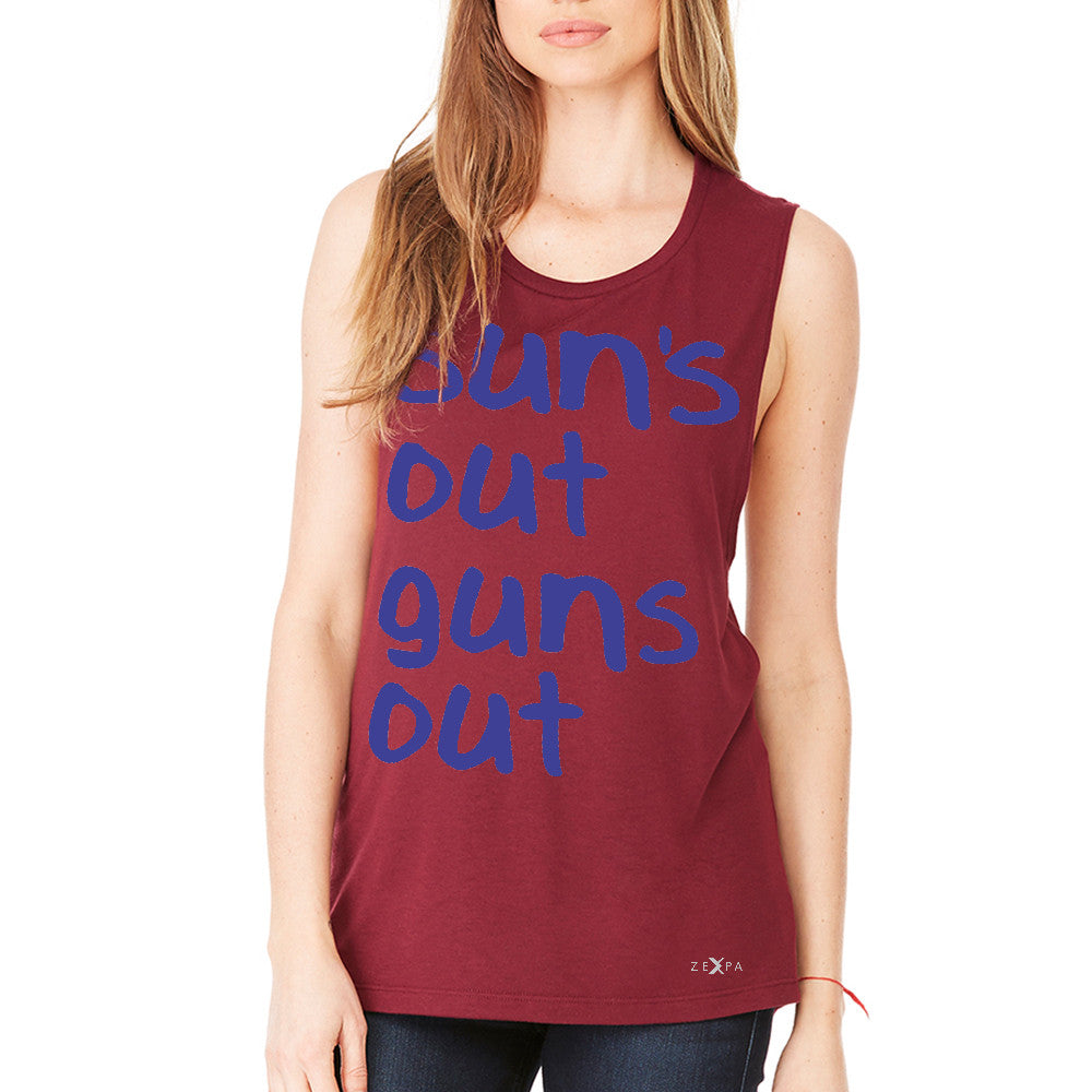 Sun's Out Guns Out Women's Muscle Tee Gym Fitness 22 Jump Street Tanks - Zexpa Apparel - 4