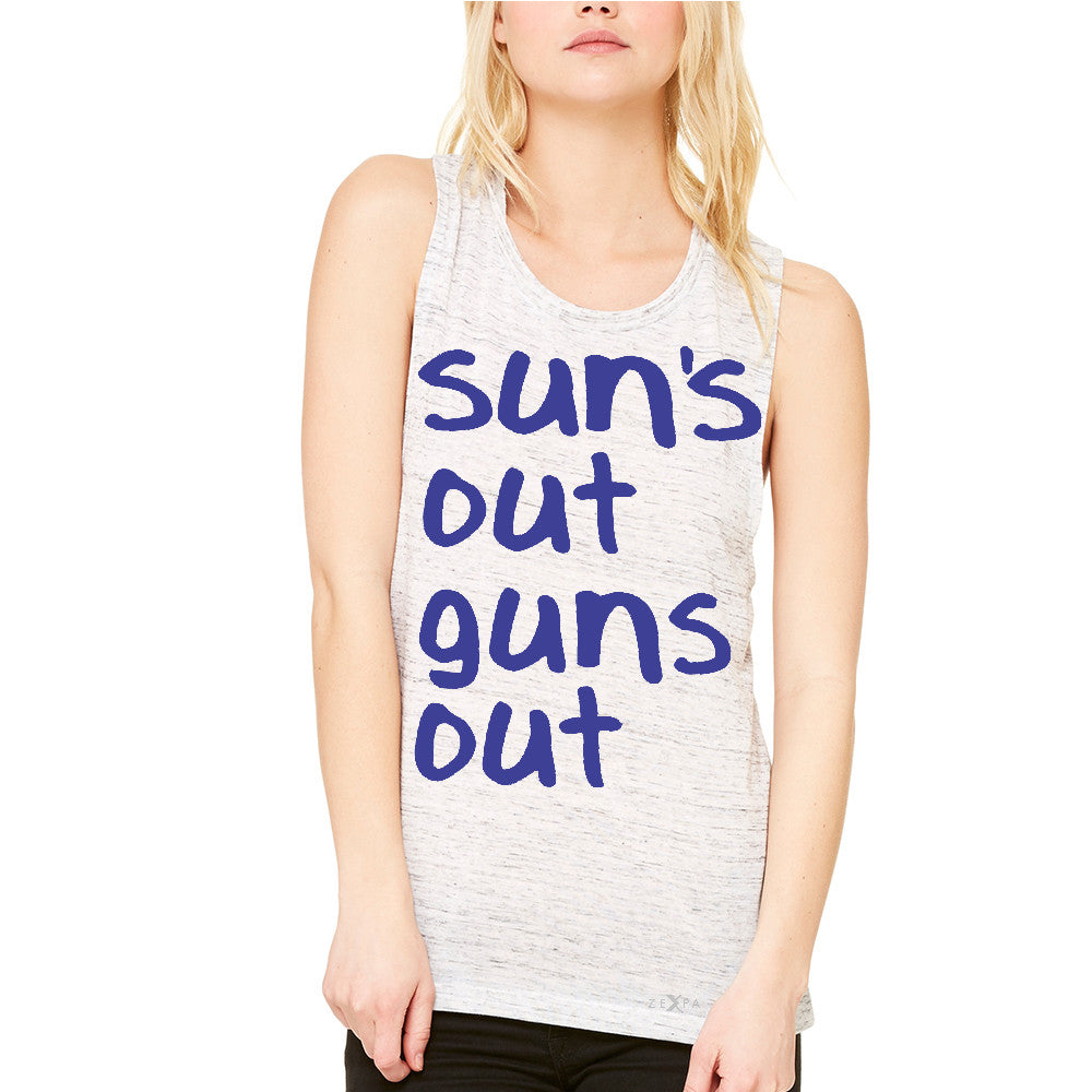 Sun's Out Guns Out Women's Muscle Tee Gym Fitness 22 Jump Street Tanks - Zexpa Apparel - 5