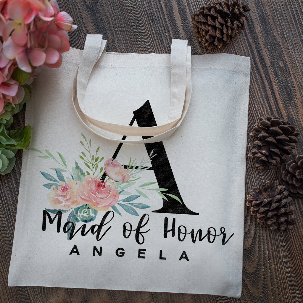 Personalized Tote Bag For Bridesmaids Wedding | Customized Bachelorette Party Bag | Baby Shower and Events Totes |Design #4